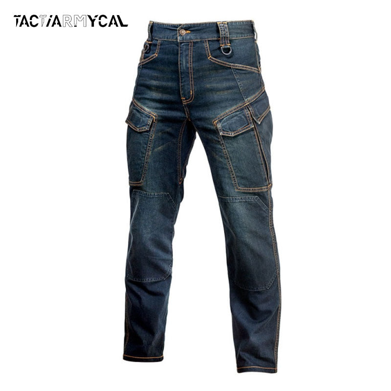 Autumn Men Pants Military Tactical Jeans Male Multiple Pockets Cargo