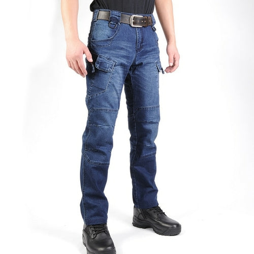 Autumn Men Pants Military Tactical Jeans Male Multiple Pockets Cargo