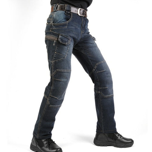 Autumn Men Pants Military Tactical Jeans Male Multiple Pockets Cargo