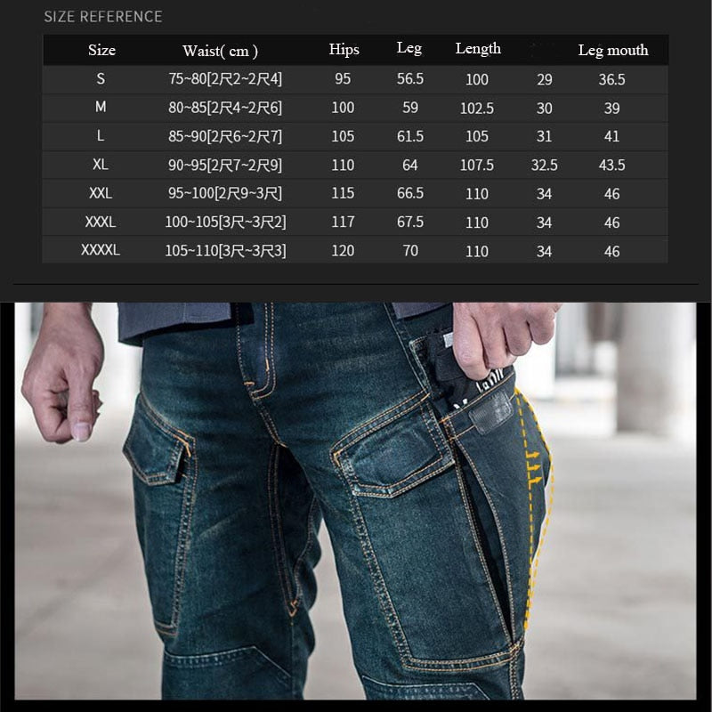 Autumn Men Pants Military Tactical Jeans Male Multiple Pockets Cargo