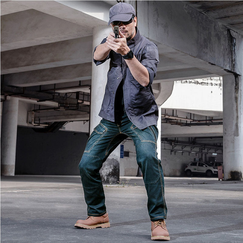 Autumn Men Pants Military Tactical Jeans Male Multiple Pockets Cargo