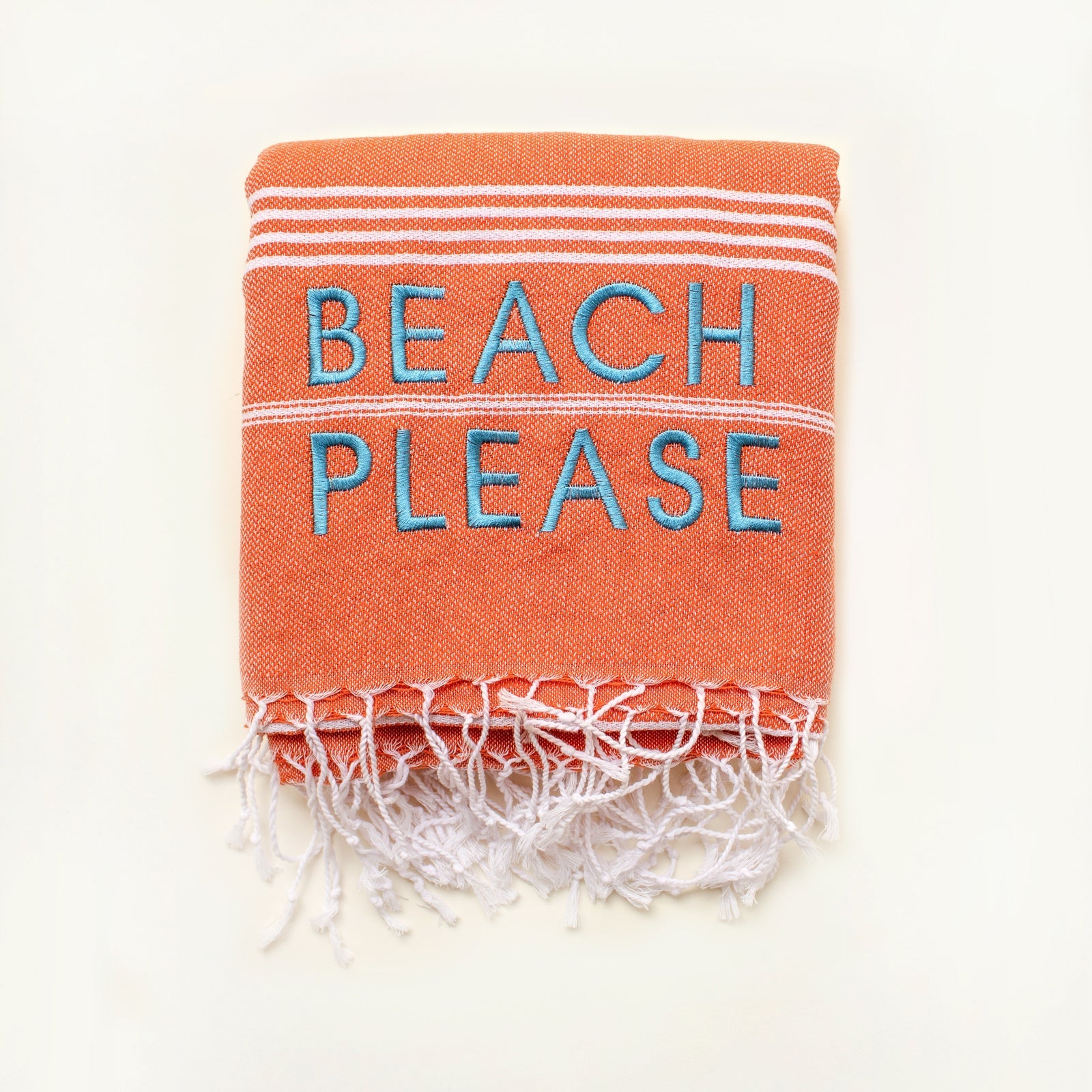 "BEACH PLEASE" Besticktes Hamamtuch