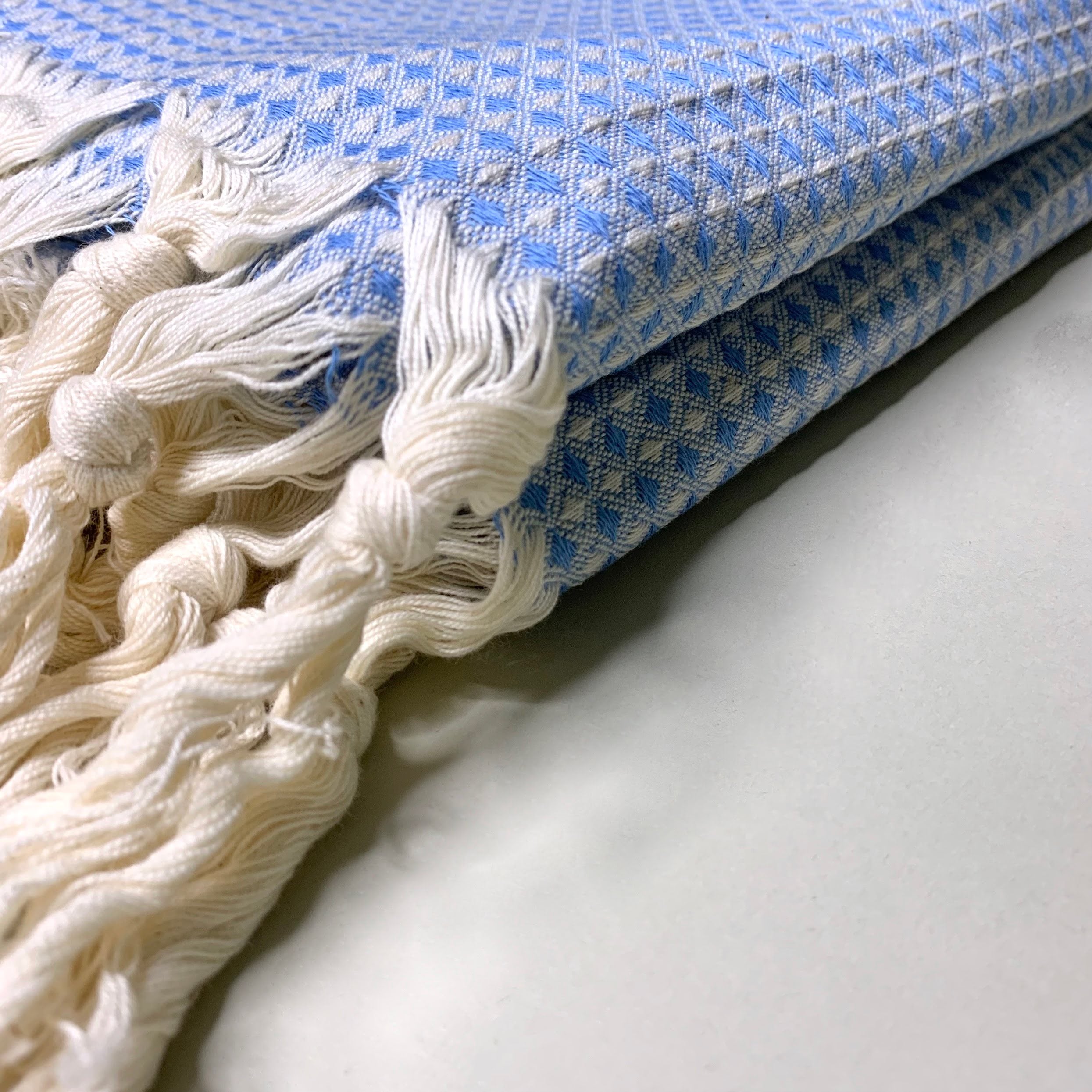 Handwoven Turkish Towel Wafflepique | Light Blue