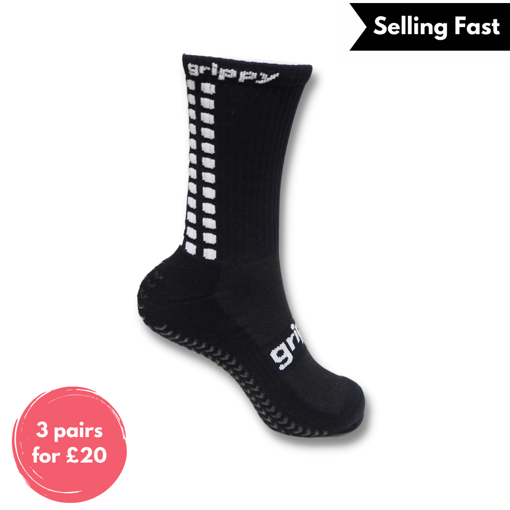 Grippy Black Football Grip Socks