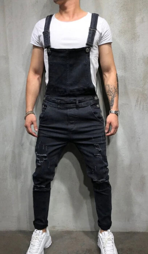 Fashion Men Pants Ripped Jeans Overalls Jumpsuits Hi Street Distressed
