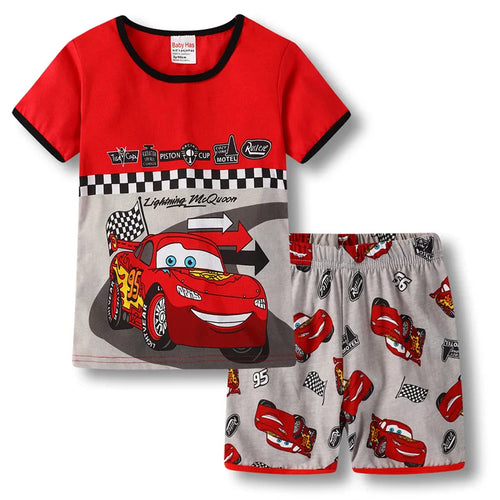 New Summer Kids Pyjamas Children Sleepwear Baby Set Boys Girls Cars