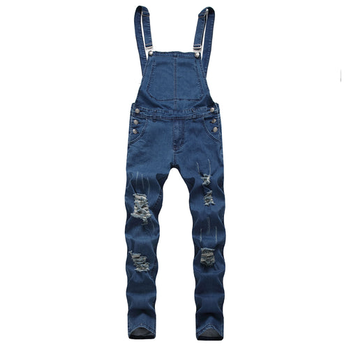 Fashion Men Pants Ripped Jeans Overalls Jumpsuits Hi Street Distressed