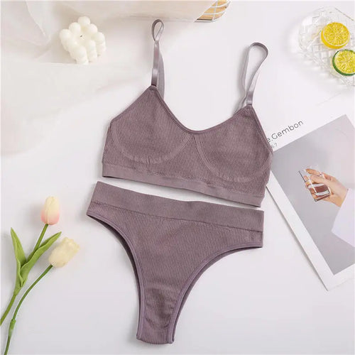 Women Bra Set Panties Sexy Push Up Bralette Female Fitness Seamless