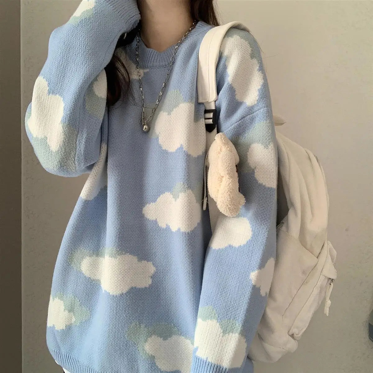 Sweaters Women Harajuku Lovely Chic Preppy Simple Soft Loose Autumn