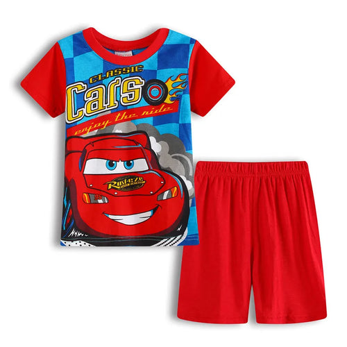 New Summer Kids Pyjamas Children Sleepwear Baby Set Boys Girls Cars