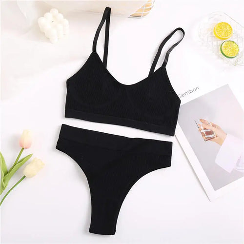 Women Bra Set Panties Sexy Push Up Bralette Female Fitness Seamless