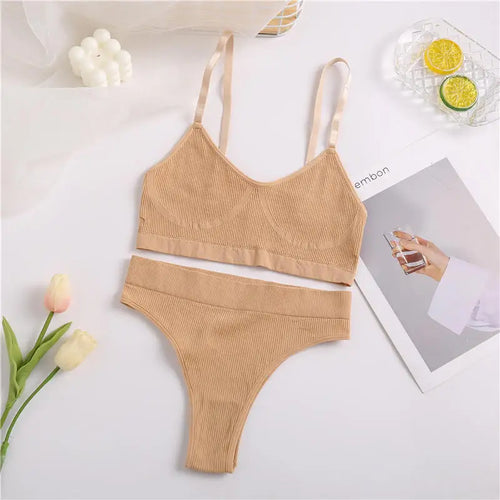 Women Bra Set Panties Sexy Push Up Bralette Female Fitness Seamless