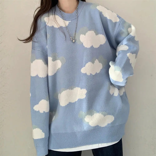 Sweaters Women Harajuku Lovely Chic Preppy Simple Soft Loose Autumn