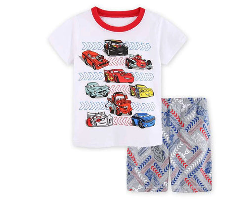New Summer Kids Pyjamas Children Sleepwear Baby Set Boys Girls Cars