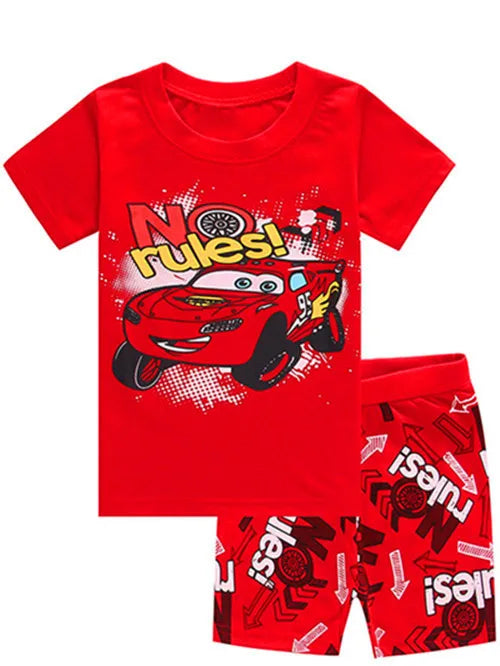New Summer Kids Pyjamas Children Sleepwear Baby Set Boys Girls Cars