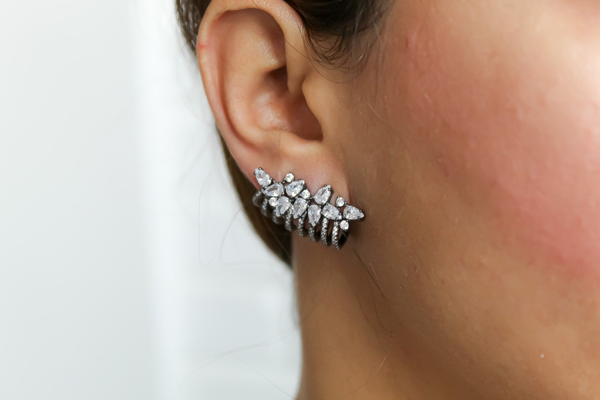 London Climber Earrings with Stones
