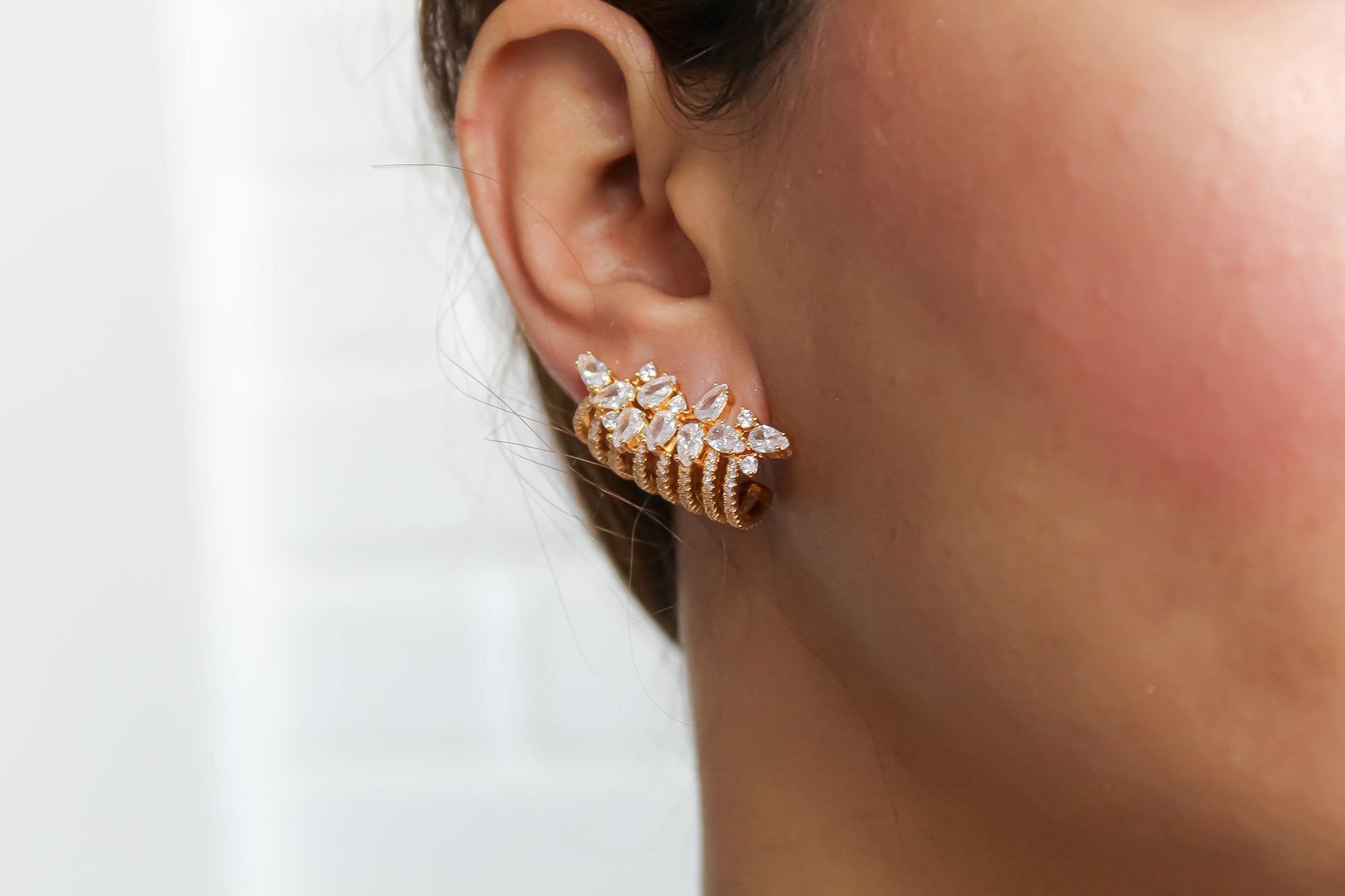 London Climber Earrings with Stones