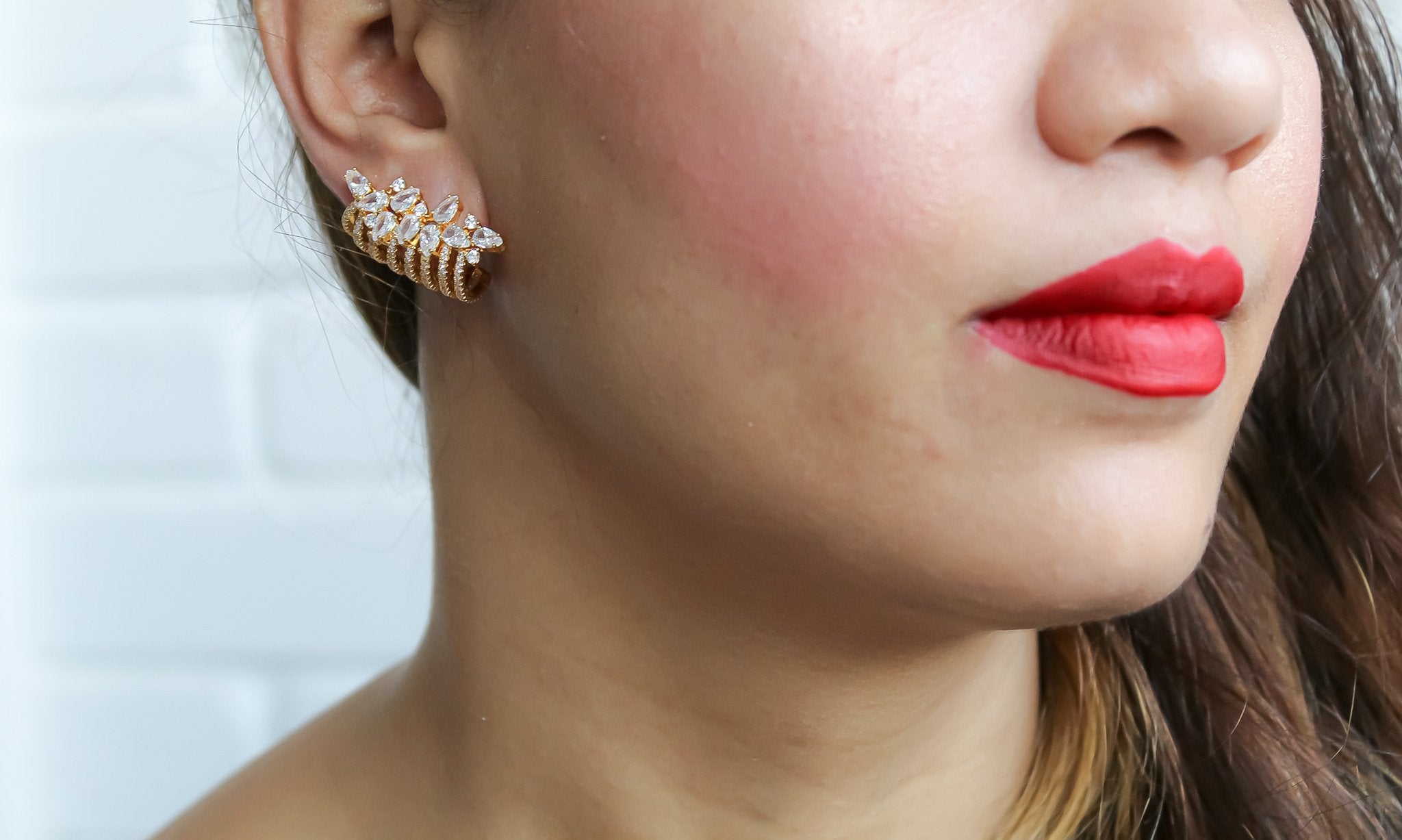 London Climber Earrings with Stones