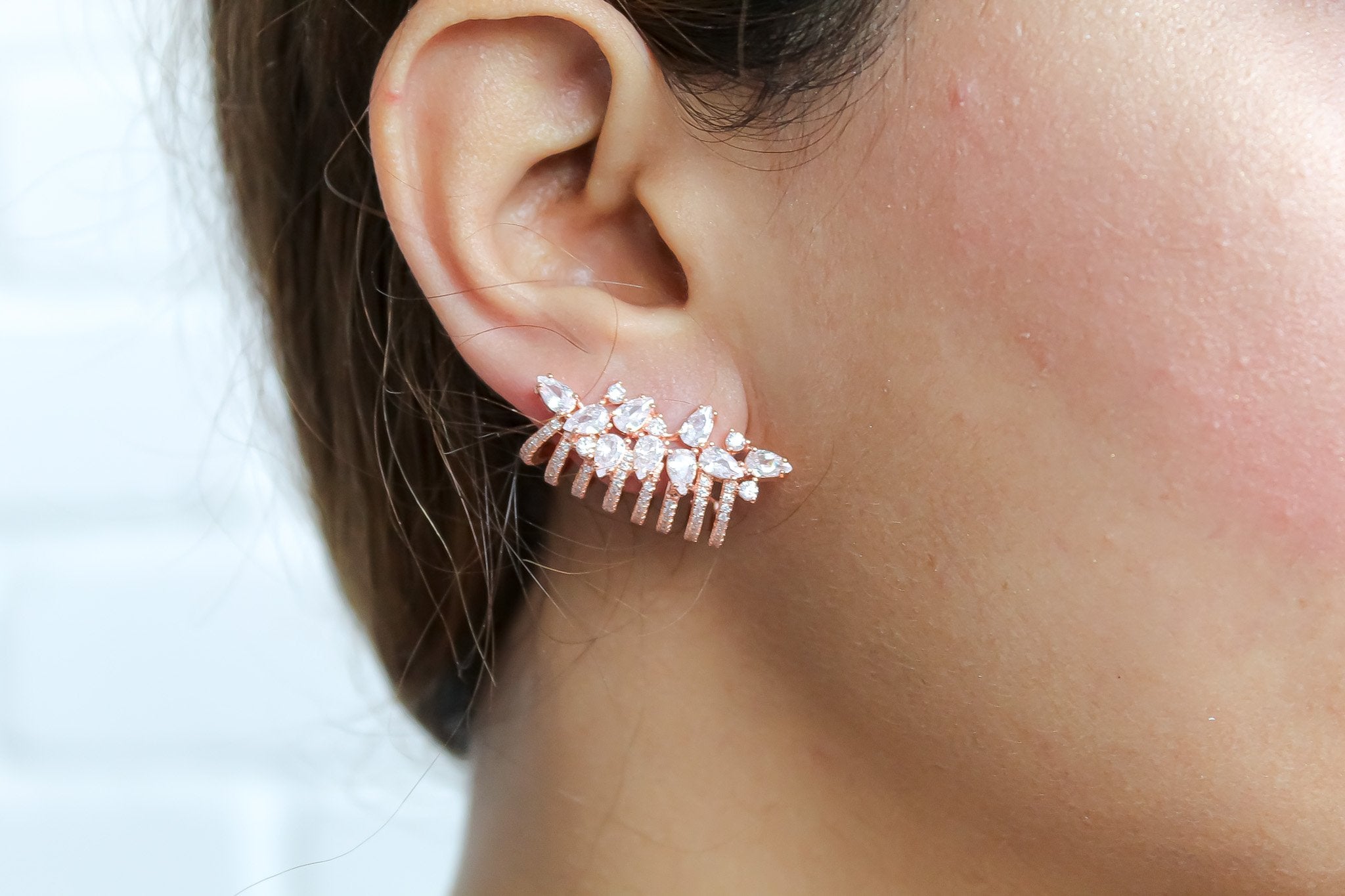 London Climber Earrings with Stones