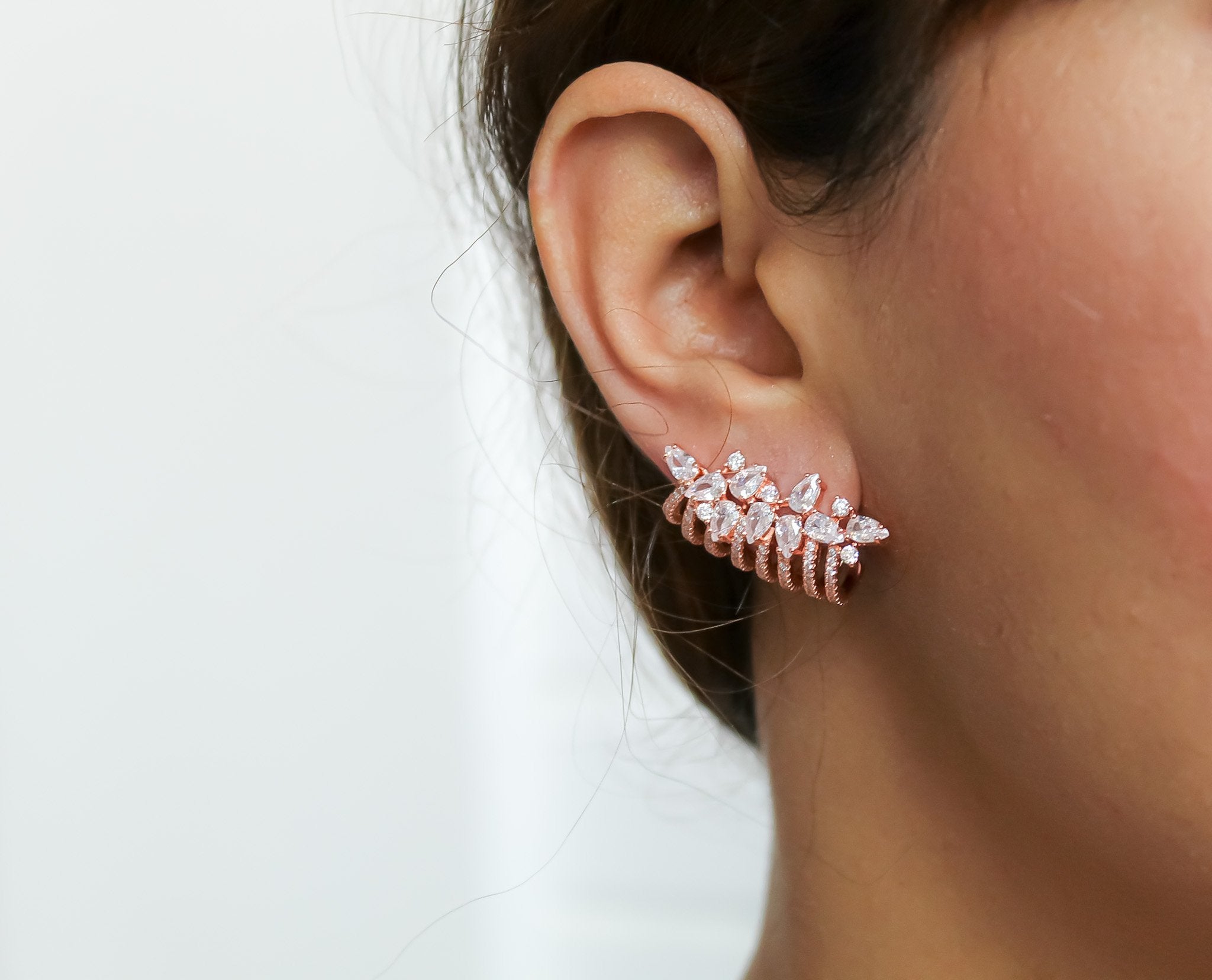 London Climber Earrings with Stones