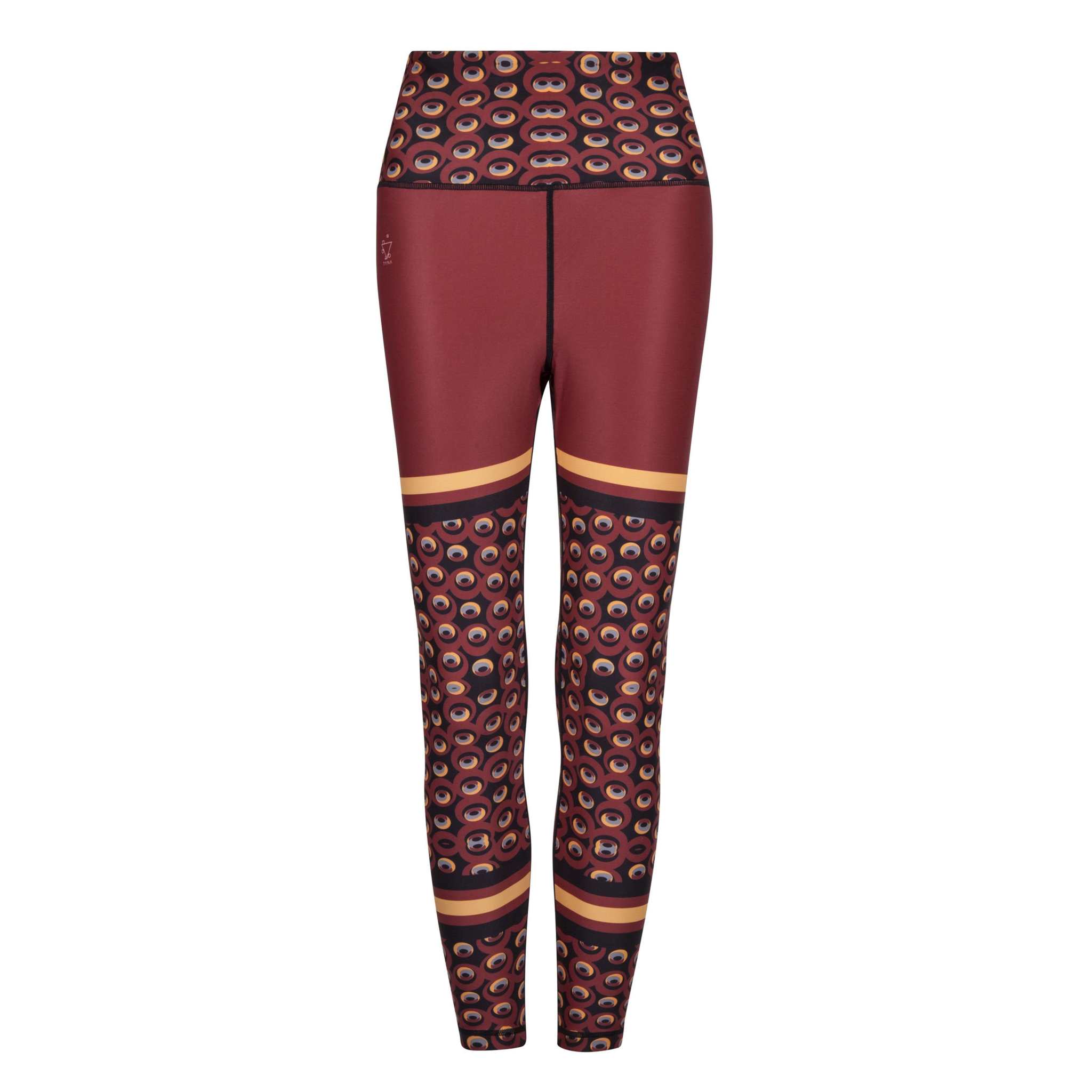 Iron Red Funky Leggings with Ankara-inspired vibrant patterns and colors.