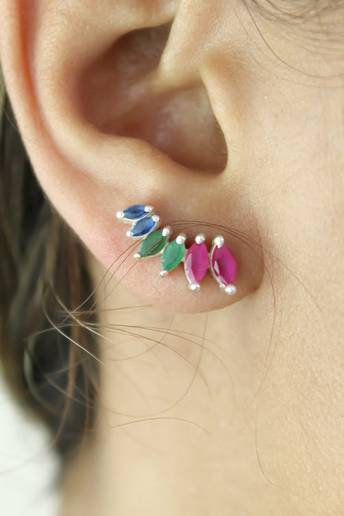 Silver Stepping Earrings