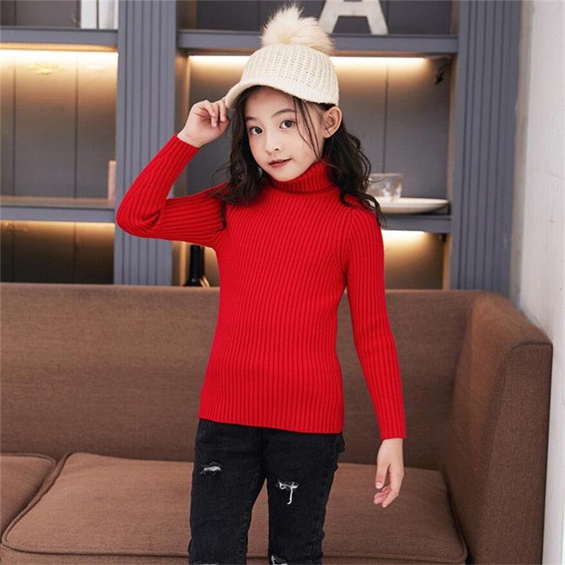 LILIGIRL Baby Girls Winter Turtleneck Sweater Clothes 2022 Autumn Boys