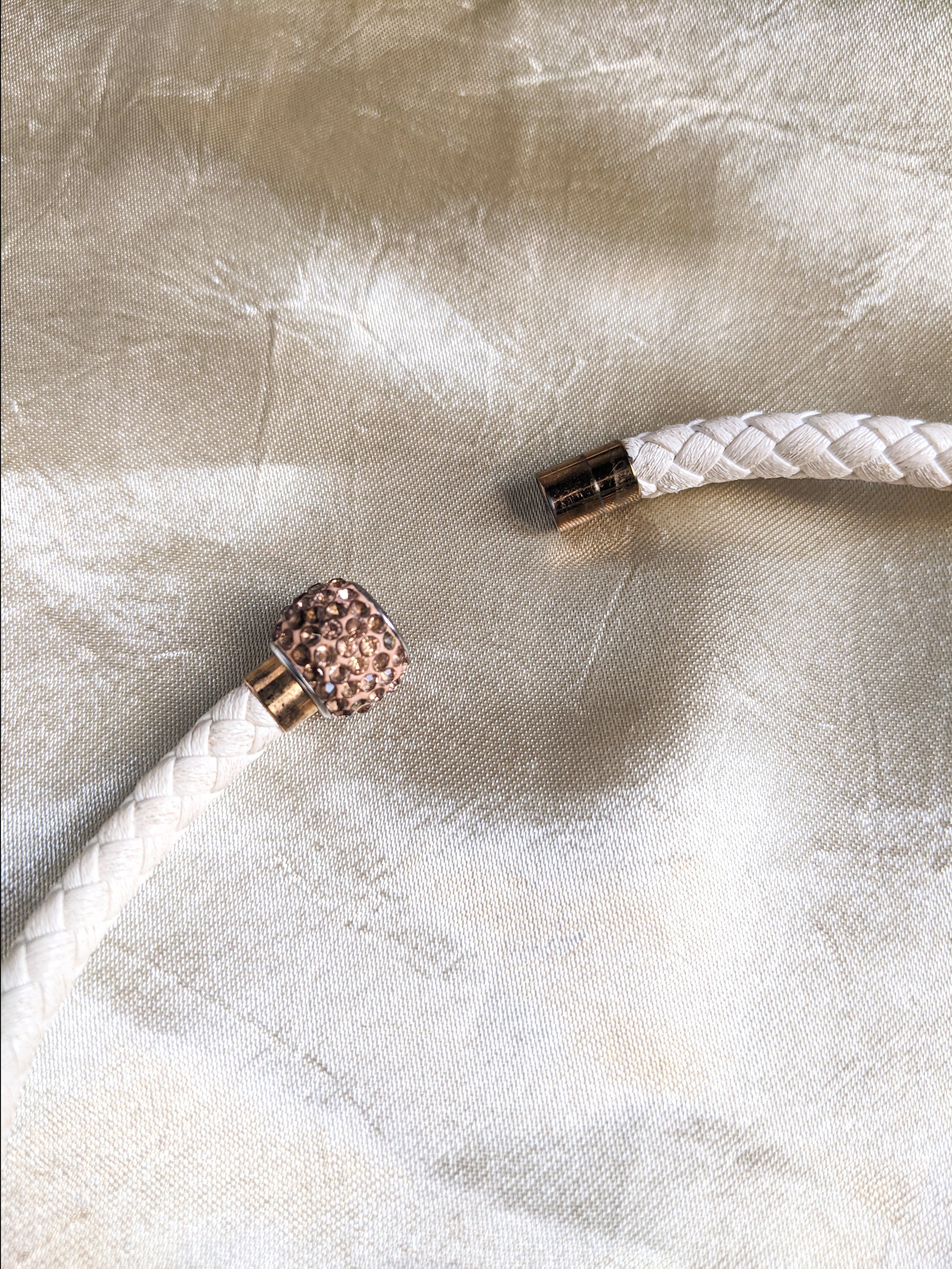 Leather knit choker with bone loops