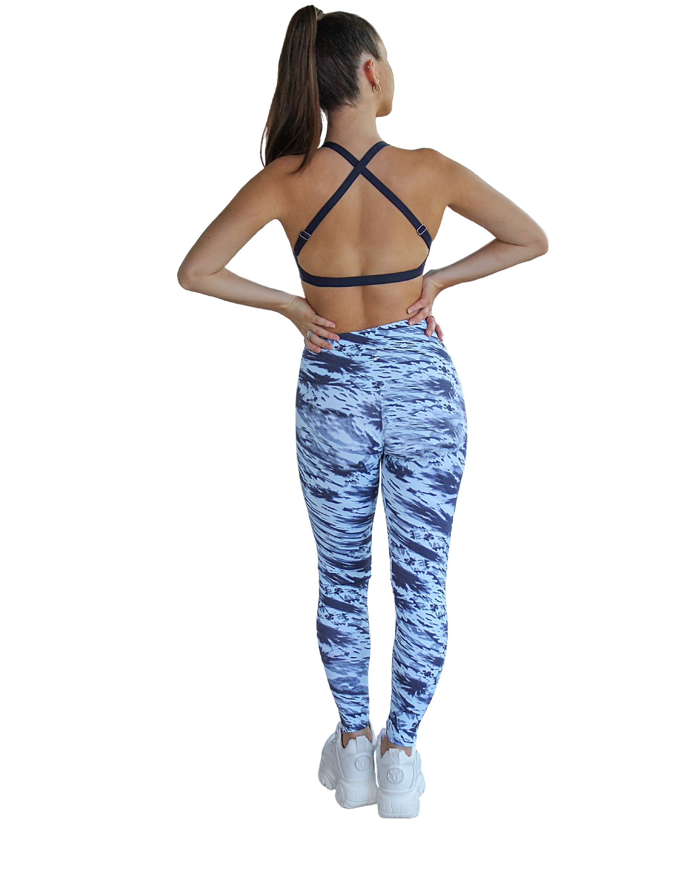 Prema Seamless High Rise Yoga Leggings - Blue Tie Dye