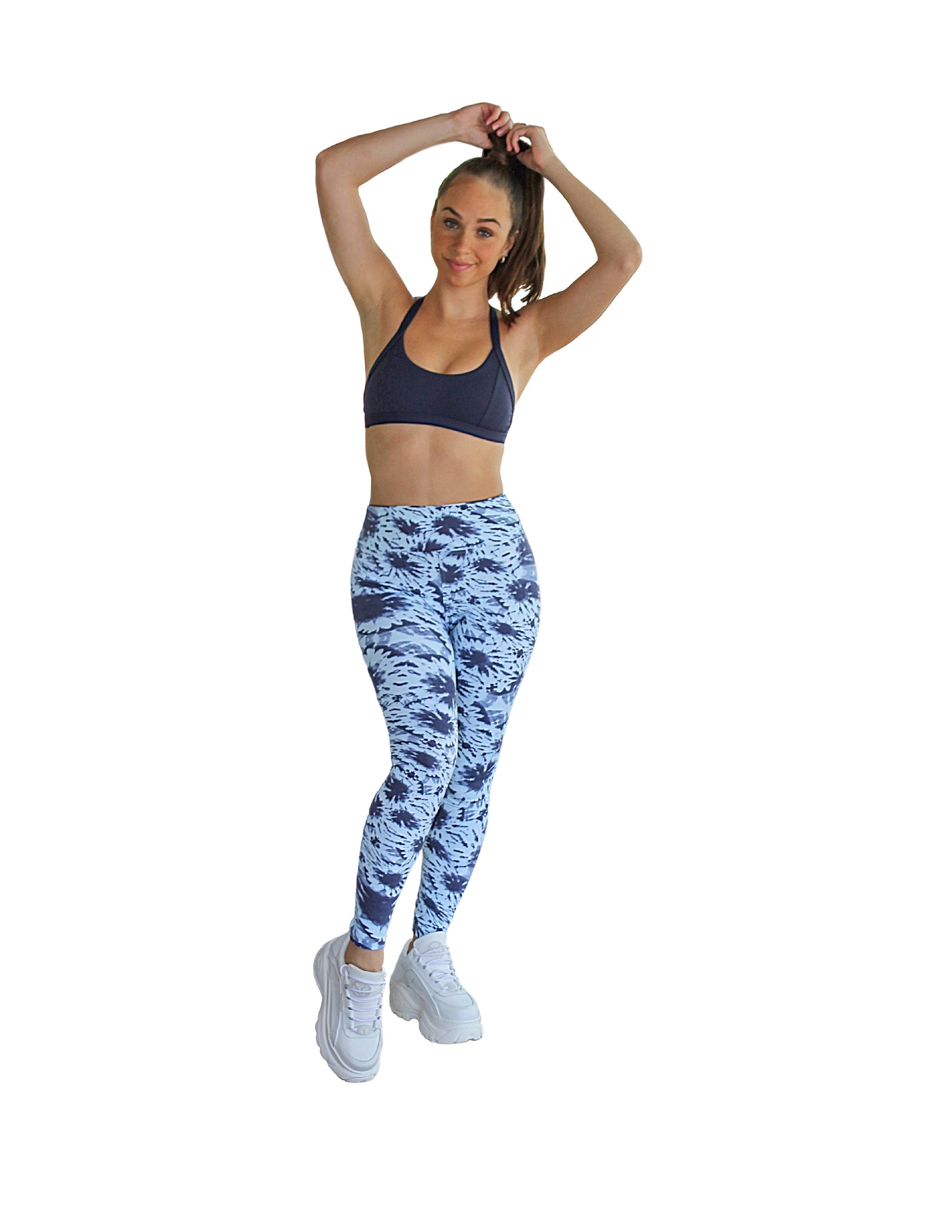 Prema Seamless High Rise Yoga Leggings - Blue Tie Dye