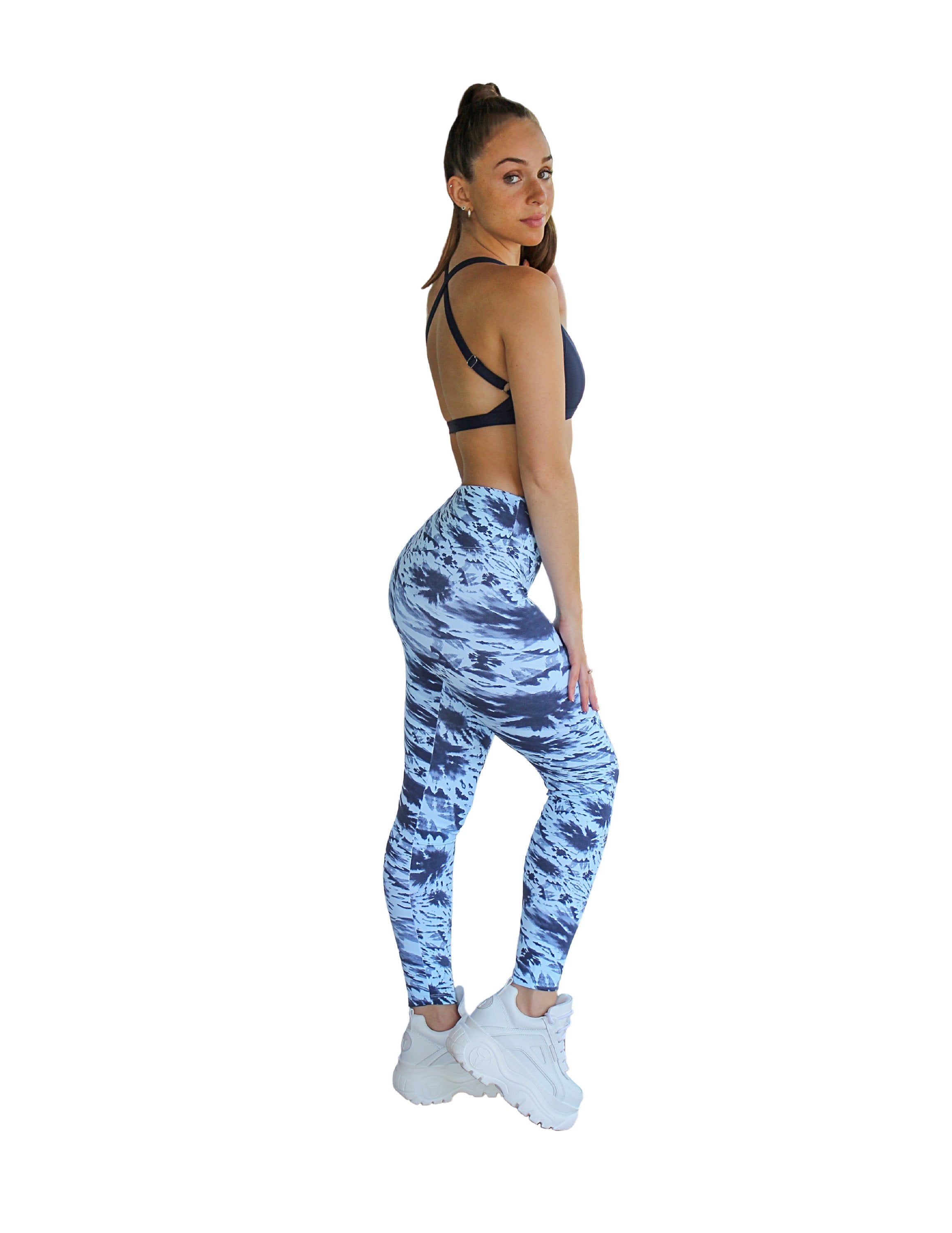 Prema Seamless High Rise Yoga Leggings - Blue Tie Dye