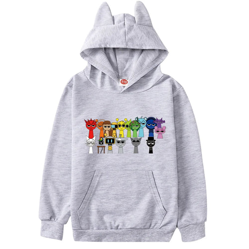 Sprunki Cartoon Toddler Teen Girls Sweatshirts Spring Autumn Coat