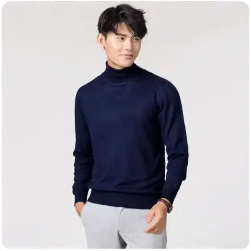 Cashmere turtleneck men sweater clothes for 2023 autumn winter jersey
