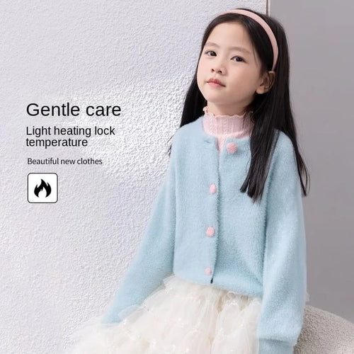 1-13 Years Toddler Kids Imitation Mink Fur Sweater Jackets for Girls
