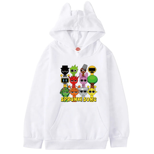 Sprunki Hoodie Kids Game Incredibox Clothes Baby Girls Cartoon Hooded
