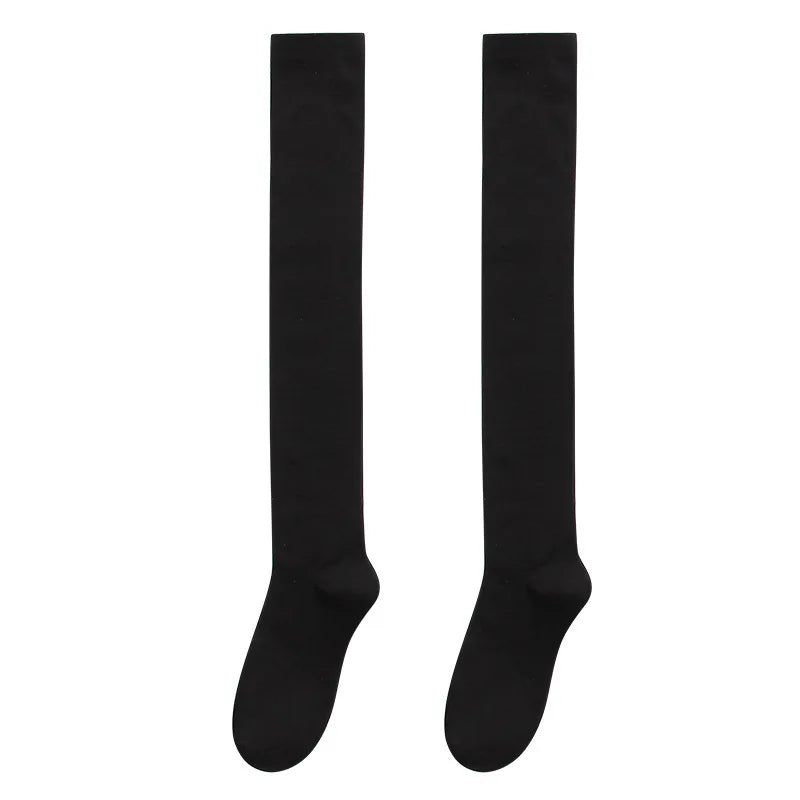 Sexy Black White Striped Long Socks Women Over Knee Thigh High Socks
