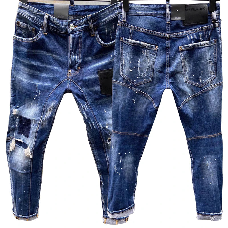 Chareiharper dsq T121 men`s jeans New wear simple men slim ripped