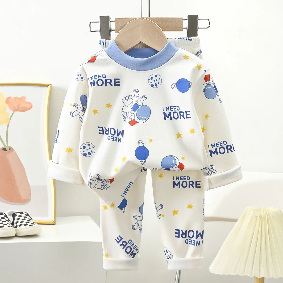 New Kids Autumn Warm Pajamas Boys Girls Cute Cartoon Bear Long Sleeve