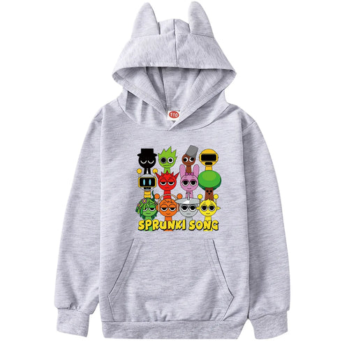 Sprunki Hoodie Kids Game Incredibox Clothes Baby Girls Cartoon Hooded