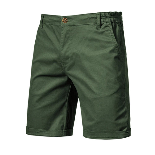 2021 New Summer 100% Cotton Solid Shorts Men High Quality Casual