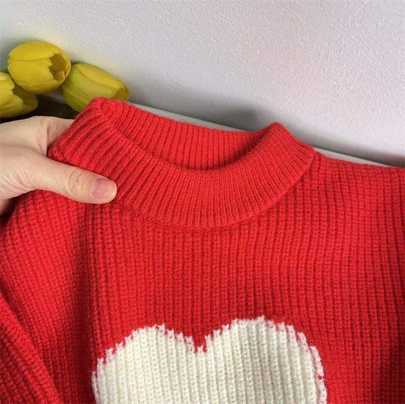 Boutique Kids Fall Clothes Baby Boys Girls Kawaii Sweater Heart