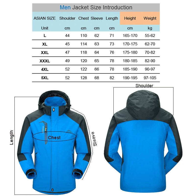 TRVLWEGO Camping Hiking Jacket Men Autumn Outdoor Sports Coats