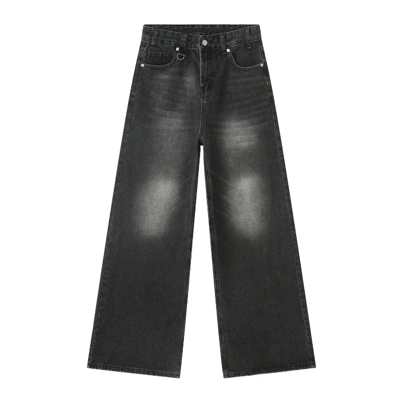 Streetwear Vintage Y2k Men’s Jeans Black Baggy Trousers New Wide Leg