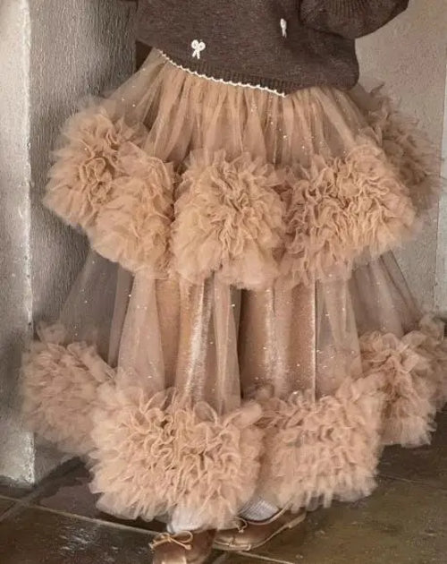 Childrens Sweater Winter New Girl Embroidery Butterfly-knot Lace