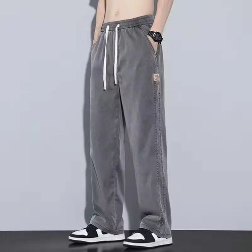Men‘s Ice silk jeans Summer Straight Pants Men&