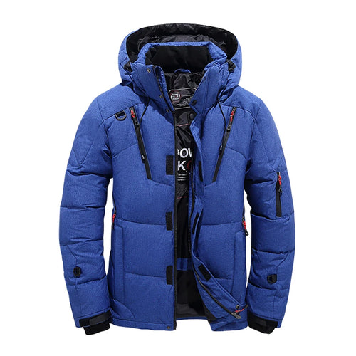Winter Down Jacket Men White Duck Coat Windproof Warm Travel Camping
