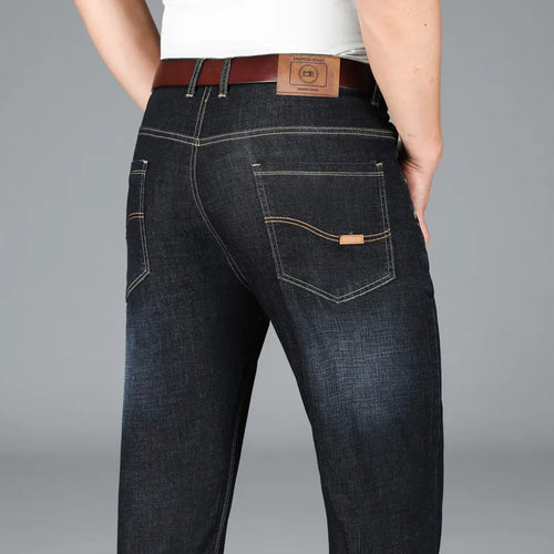 KUBRO Men Jeans Brand 2024 Fashion Business Pants Retro Classic Denim