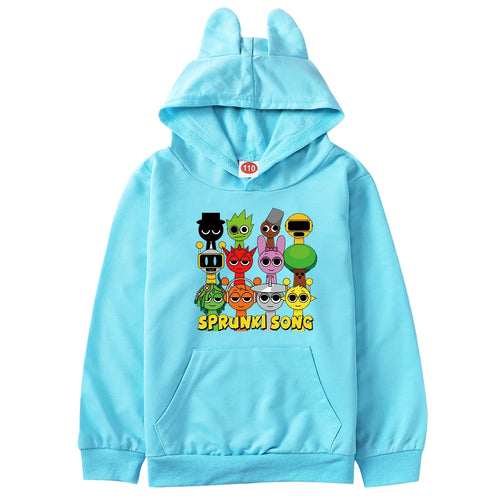 Sprunki Hoodie Kids Game Incredibox Clothes Baby Girls Cartoon Hooded