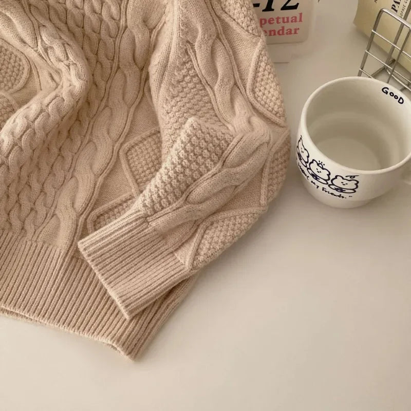 2024 Fall Winter Kids Christmas sweater Vintage knitted Twists