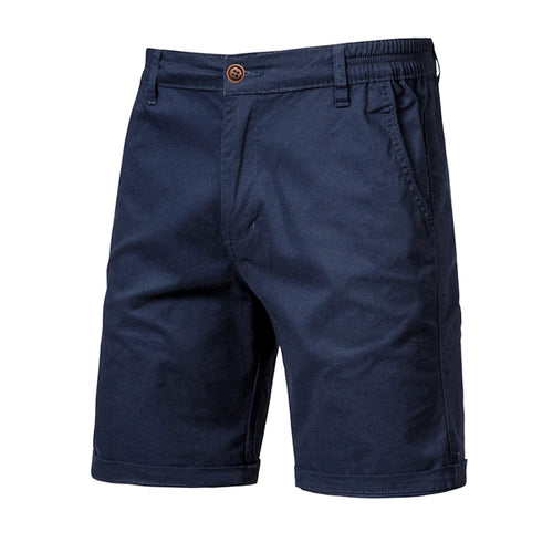 2021 New Summer 100% Cotton Solid Shorts Men High Quality Casual